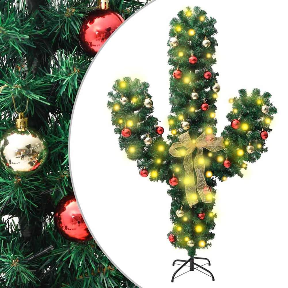 Christmas Cactus Stand LED Green PVC