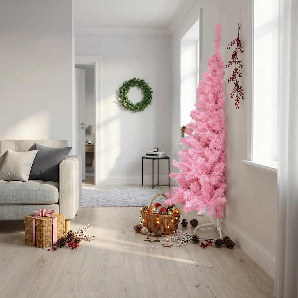vidaXL Christmas Tree | Pink | PVC, steel | 180 cm | Christmas Tree 1