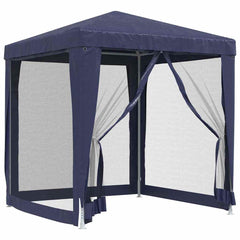vidaXL Party Tent with 4 Mesh Sidewalls Blue 2x2 m HDPE 2