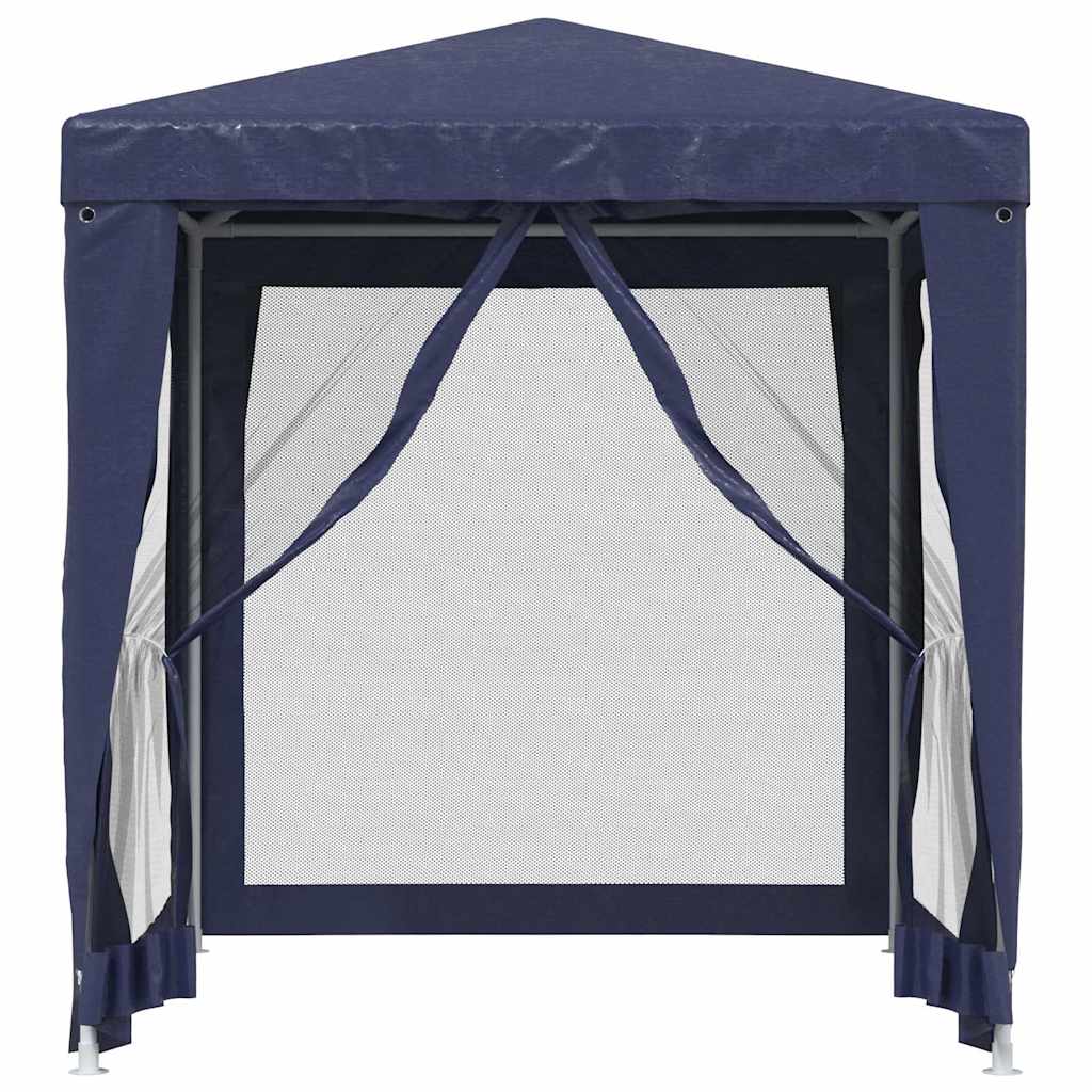 Party Tent with 4 Mesh Sidewalls 2x2 m HDPE with 4 sidewalls Width 2 m Blue