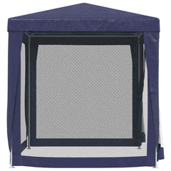 vidaXL Party Tent with 4 Mesh Sidewalls Blue 2x2 m HDPE 4