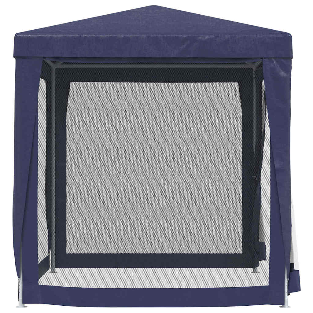 vidaXL Party Tent with 4 Mesh Sidewalls Blue 2x2 m HDPE 4