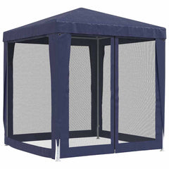 vidaXL Party Tent with 4 Mesh Sidewalls Blue 2x2 m HDPE 5