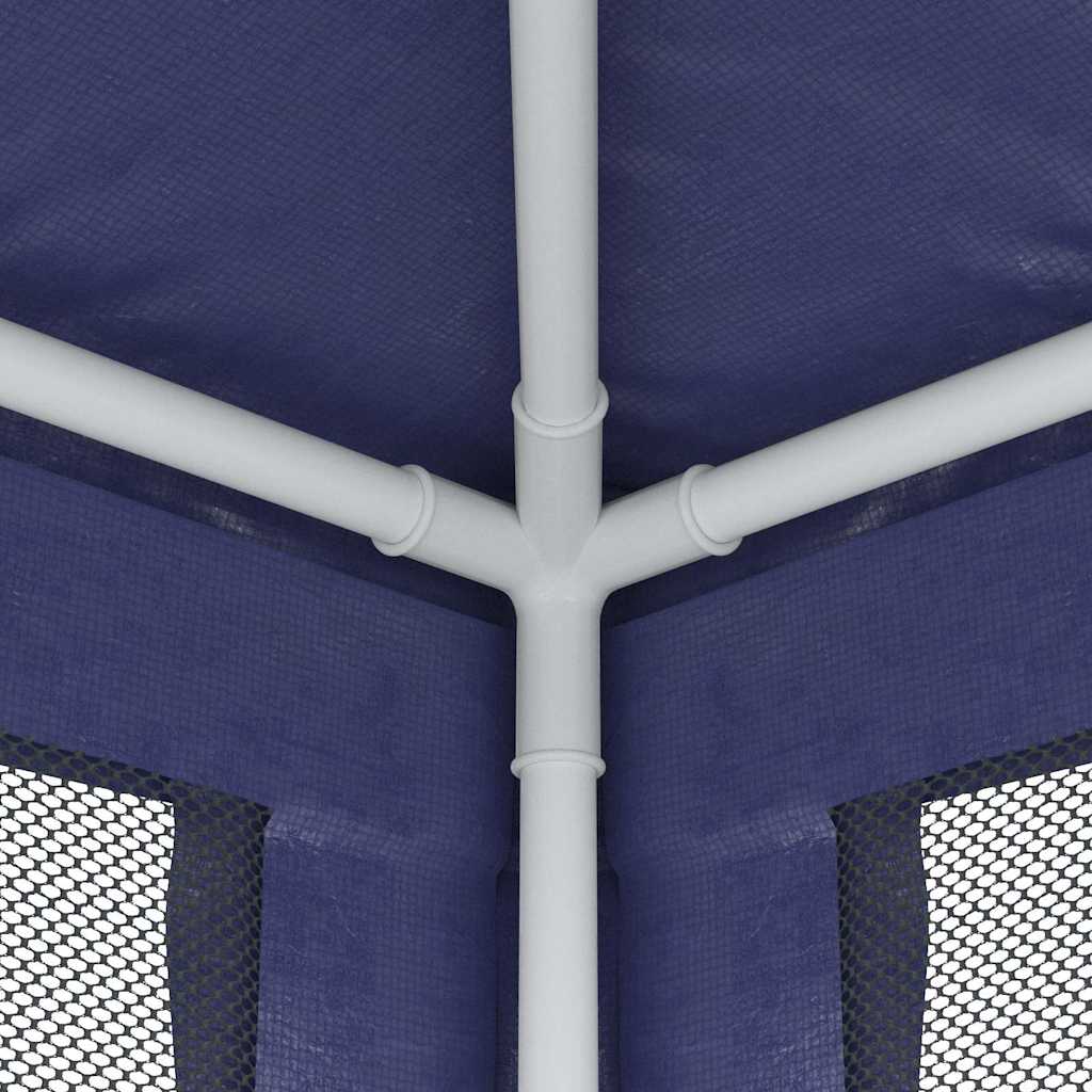vidaXL Party Tent with 4 Mesh Sidewalls Blue 2x2 m HDPE 6