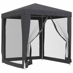 Party Tent with 4 Mesh Sidewalls 2x2 m HDPE with 4 sidewalls Width 2 m Anthracite