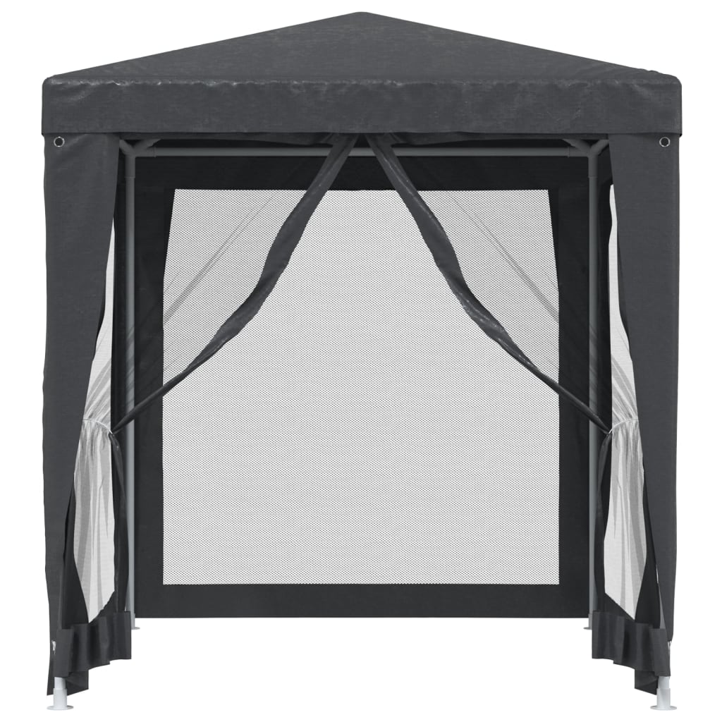 vidaXL Party Tent with 4 Mesh Sidewalls Anthracite 2x2 m HDPE 3
