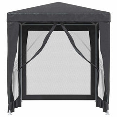 Party Tent with 4 Mesh Sidewalls 2x2 m HDPE with 4 sidewalls Width 2 m Anthracite