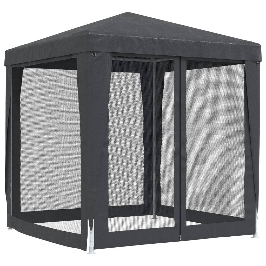 vidaXL Party Tent with 4 Mesh Sidewalls Anthracite 2x2 m HDPE 5