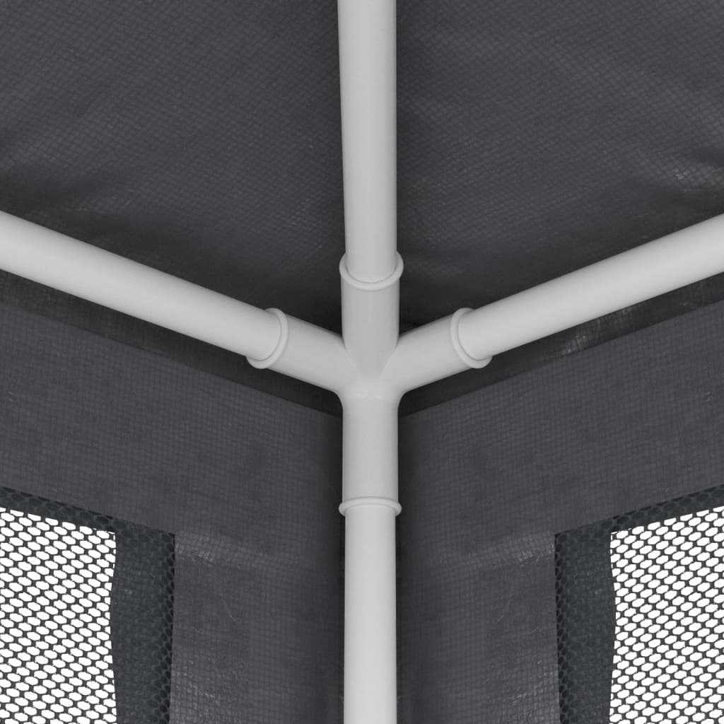 vidaXL Party Tent with 4 Mesh Sidewalls Anthracite 2x2 m HDPE 6