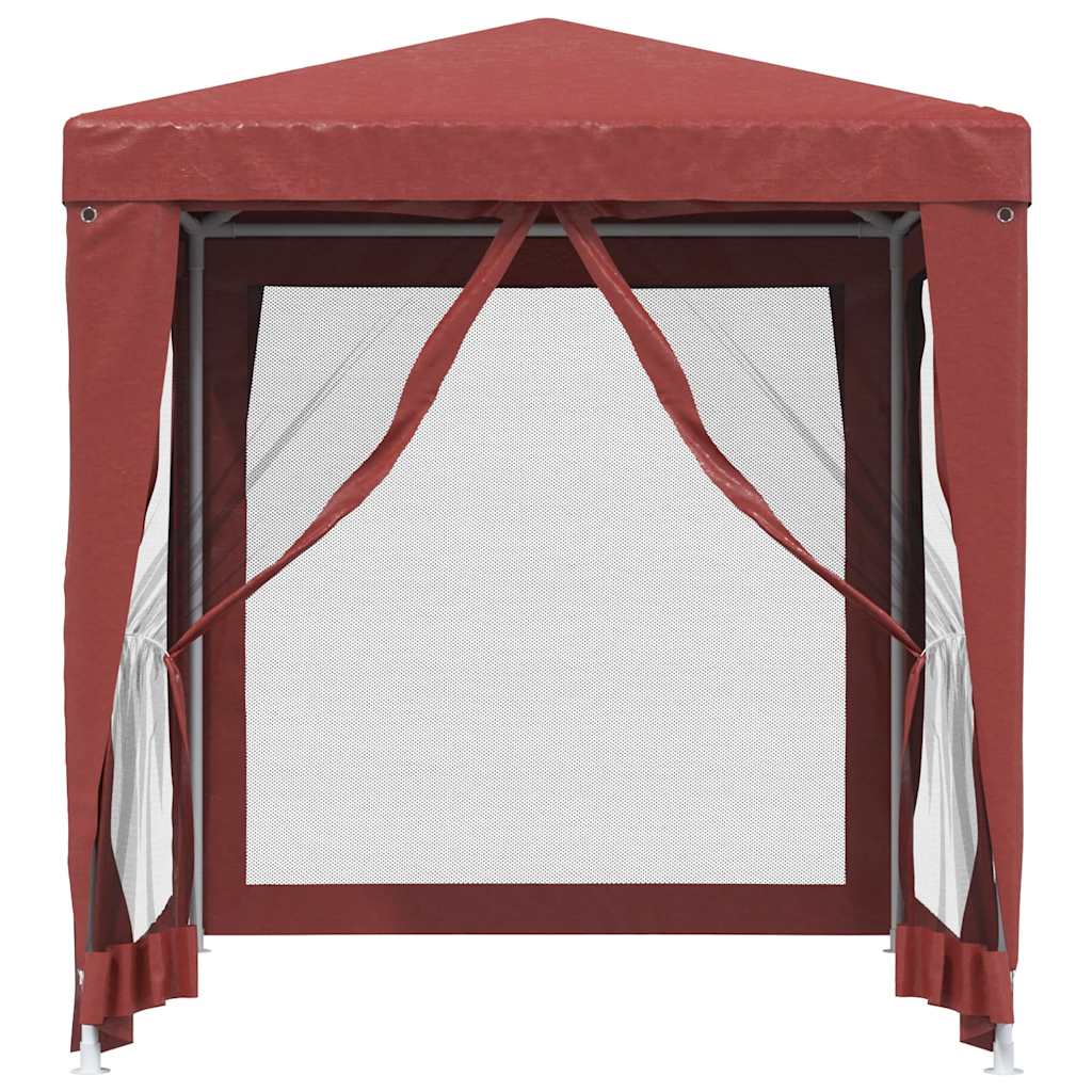 Party Tent with 4 Mesh Sidewalls 2x2 m HDPE with 4 sidewalls Width 2 m Red