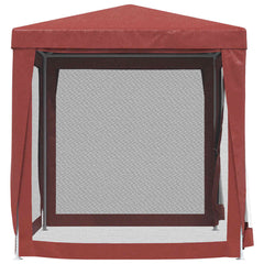 vidaXL Party Tent with 4 Mesh Sidewalls Red 2x2 m HDPE 4