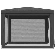 vidaXL Party Tent with 4 Mesh Sidewalls Anthracite 3x3 m HDPE 4