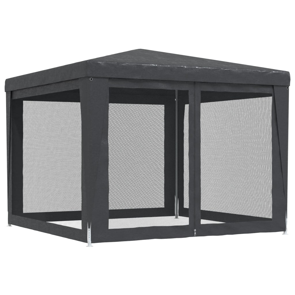 vidaXL Party Tent with 4 Mesh Sidewalls Anthracite 3x3 m HDPE 5