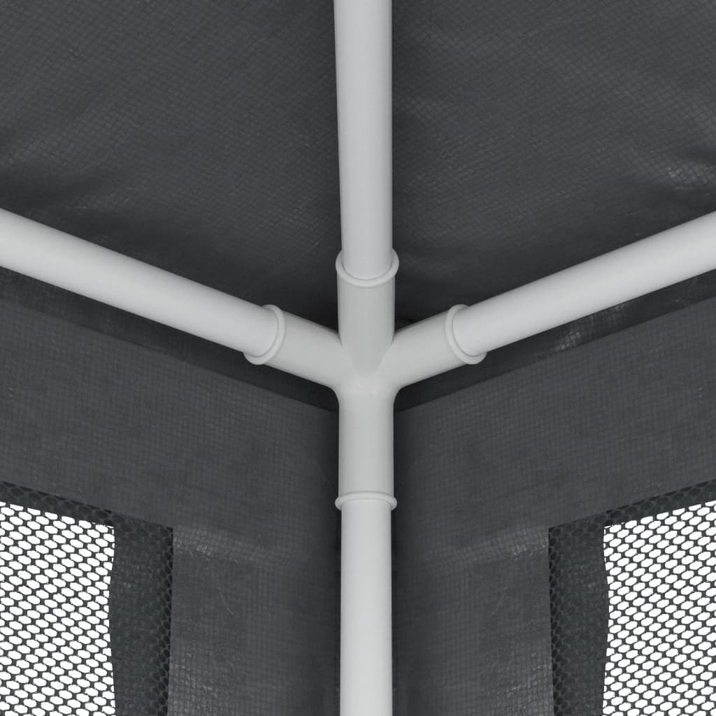 vidaXL Party Tent with 4 Mesh Sidewalls Anthracite 3x3 m HDPE 6