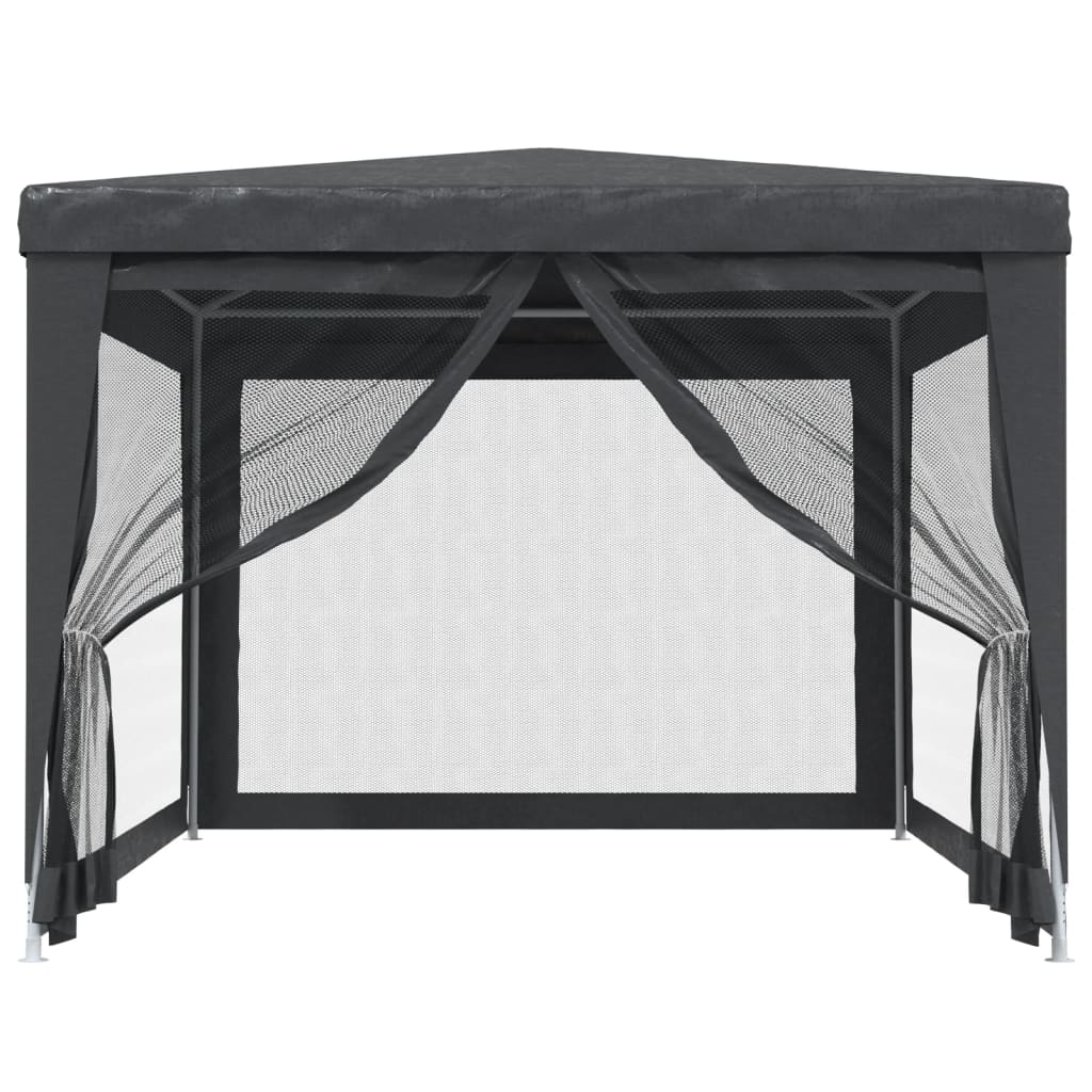 vidaXL Party Tent with 4 Mesh Sidewalls Anthracite 3x4 m HDPE 3