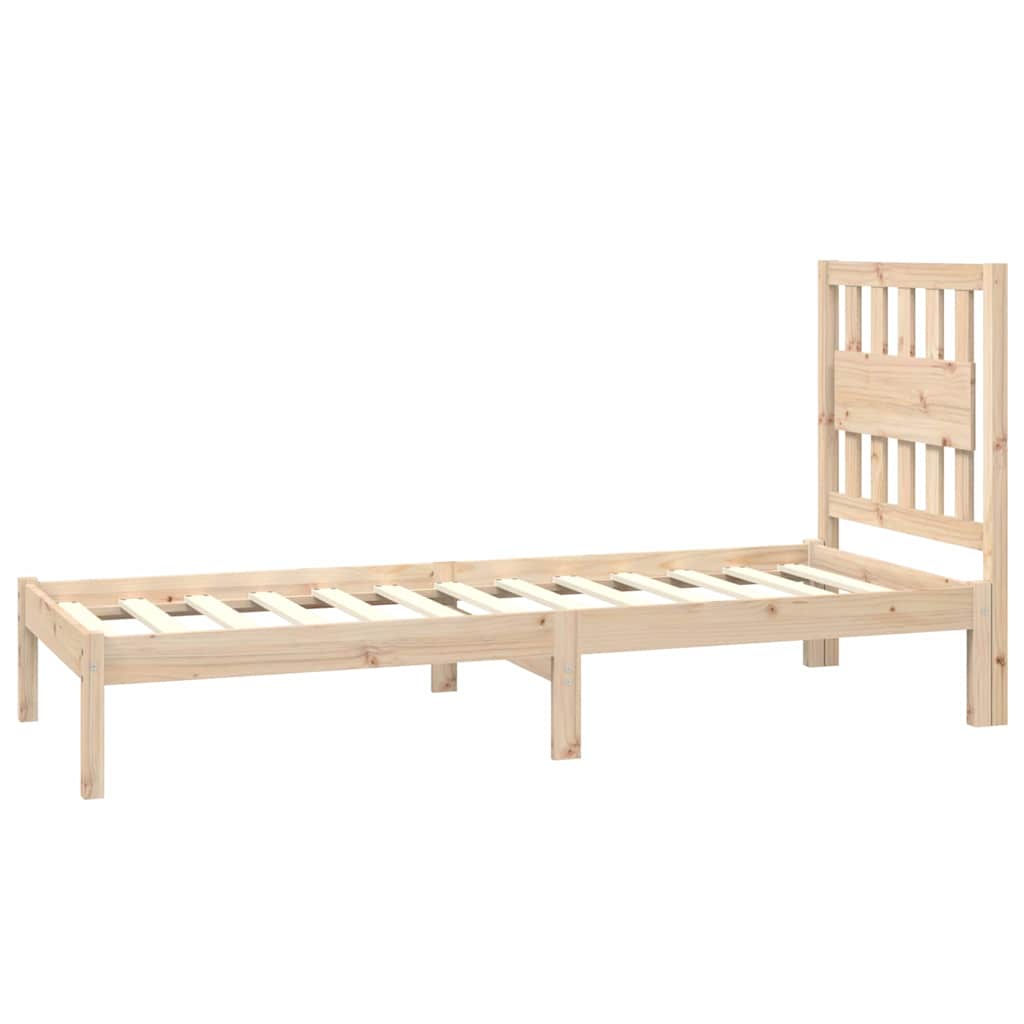 Bed Frame without Mattress Solid Wood Length 190 cm Natural 75 cm