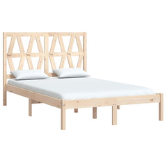Bed Frame without Mattress Solid Wood Length 200 cm Natural 120 cm