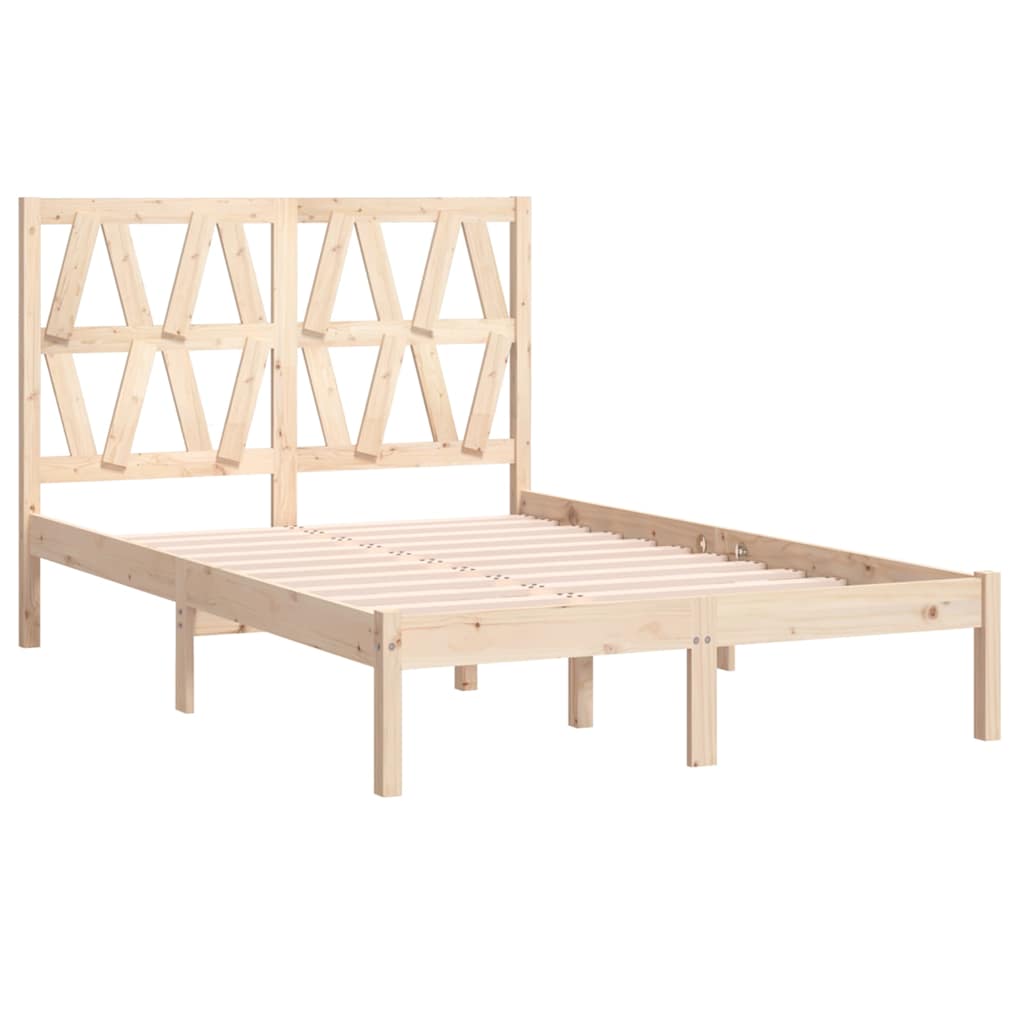 Bed Frame without Mattress Solid Wood Length 200 cm Natural 120 cm