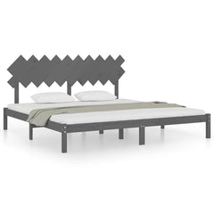 vidaXL Bed Frame without Mattress Grey 200x200 cm Solid Wood 2