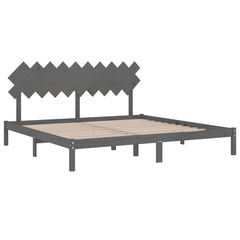 vidaXL Bed Frame without Mattress Grey 200x200 cm Solid Wood 4