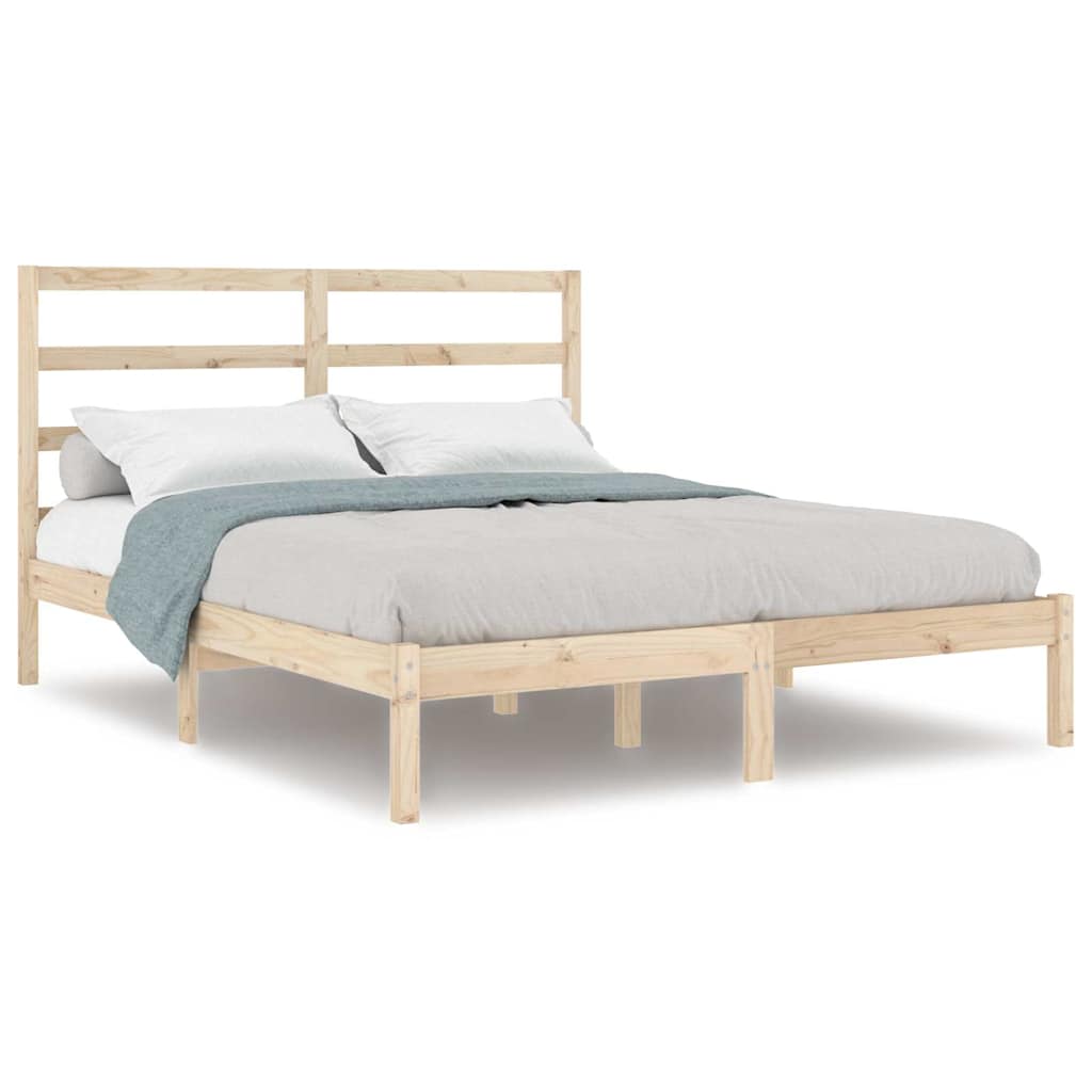 vidaXL Bed Frame without Mattress 135x190 cm Solid Wood 2