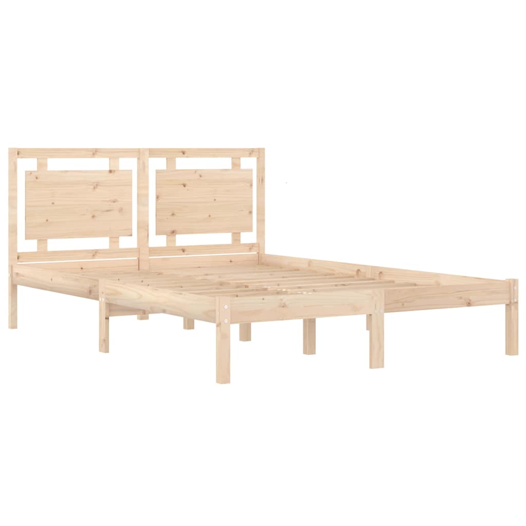 Bed Frame without Mattress Solid Wood Length 200 cm Natural 120 cm