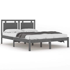 vidaXL Bed Frame without Mattress Grey 200x200 cm Solid Wood 2