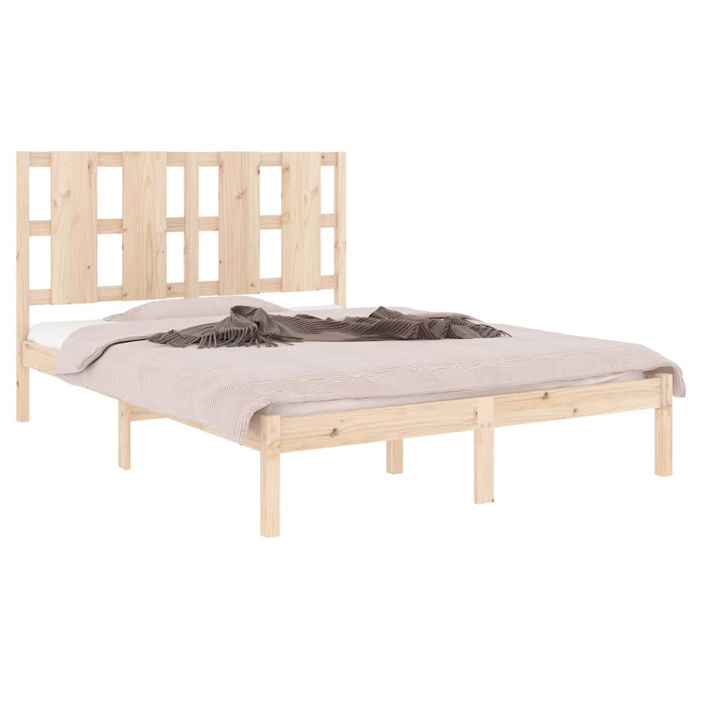 vidaXL Bed Frame without Mattress 135x190 cm Solid Wood 3