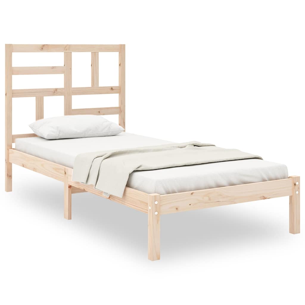vidaXL Bed Frame without Mattress Solid Wood 75x190 cm 2