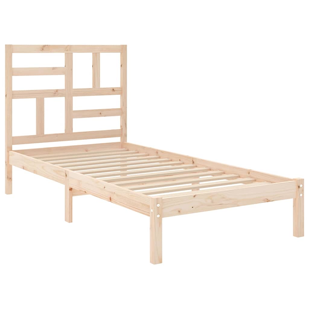 vidaXL Bed Frame without Mattress Solid Wood 75x190 cm 4