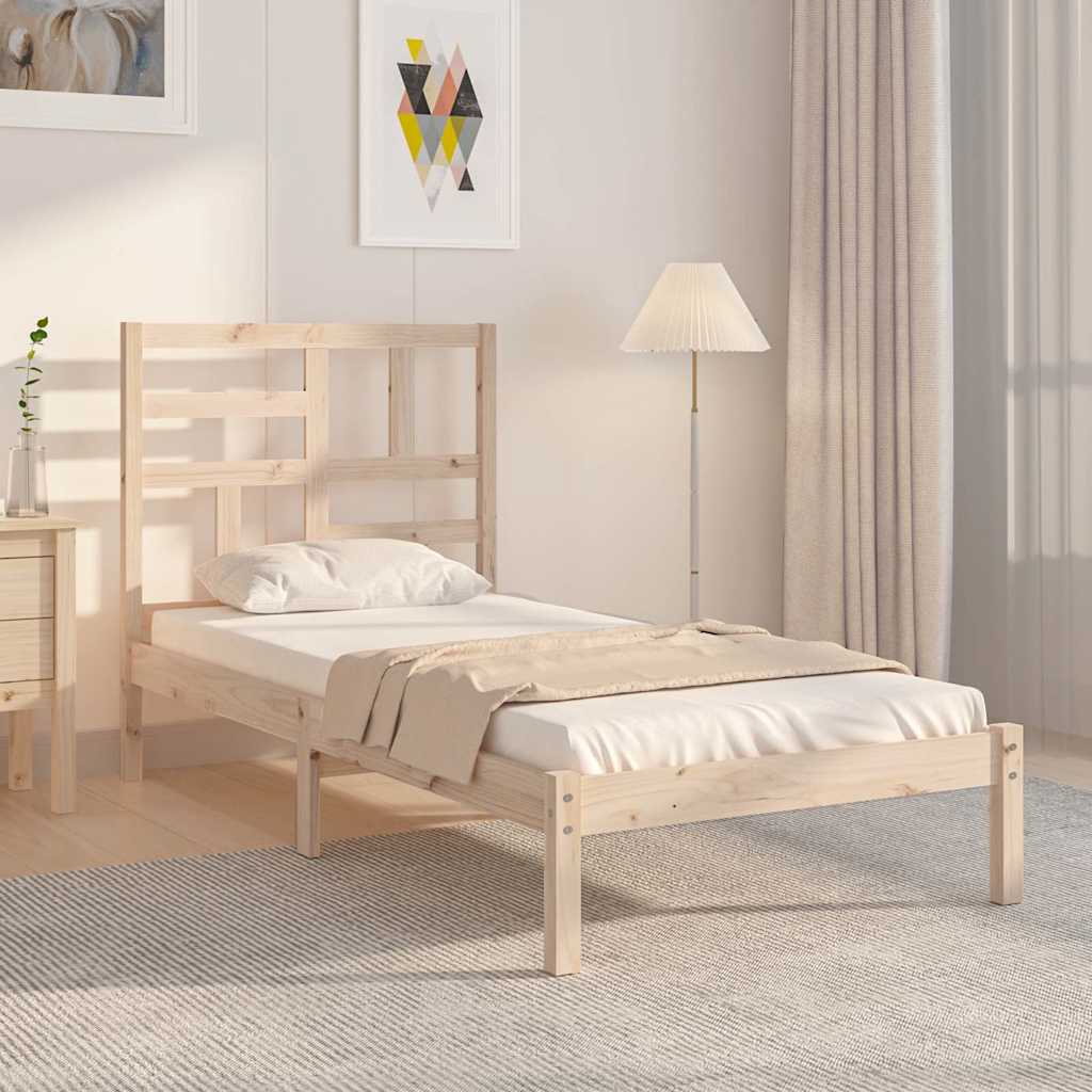 vidaXL Bed Frame without Mattress Solid Wood 75x190 cm 1