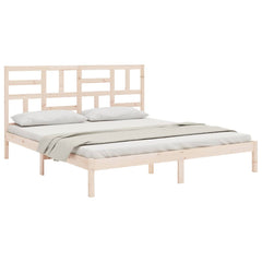 Bed Frame without Mattress Solid Wood Length 200 cm Natural 180 cm