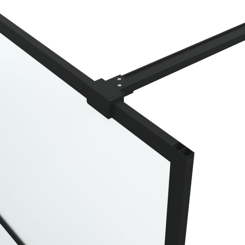 Walk-in Shower Wall Black ESG Glass Frosted 115 x 195 cm