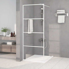 Walk-in Shower Wall Clear ESG Glass Transparent White 80 x 195 cm