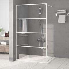Walk-in Shower Wall Clear ESG Glass Transparent White 115 x 195 cm