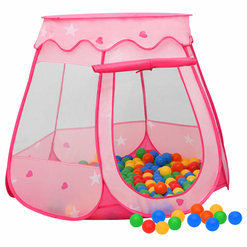 Children Play Tent with 250 Balls Pink 102x102x82 cm Multicolour