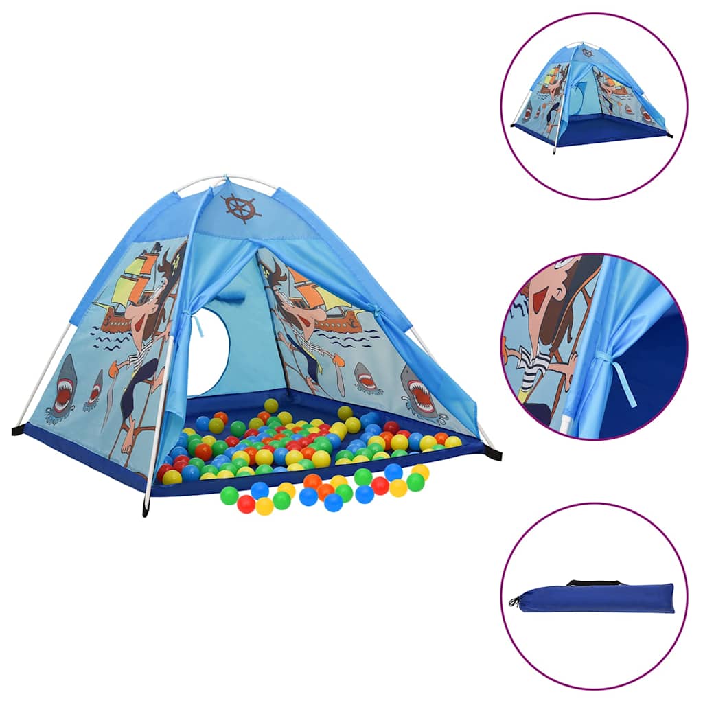 vidaXL Children Play Tent with 250 Balls Blue 120x120x90 cm 1