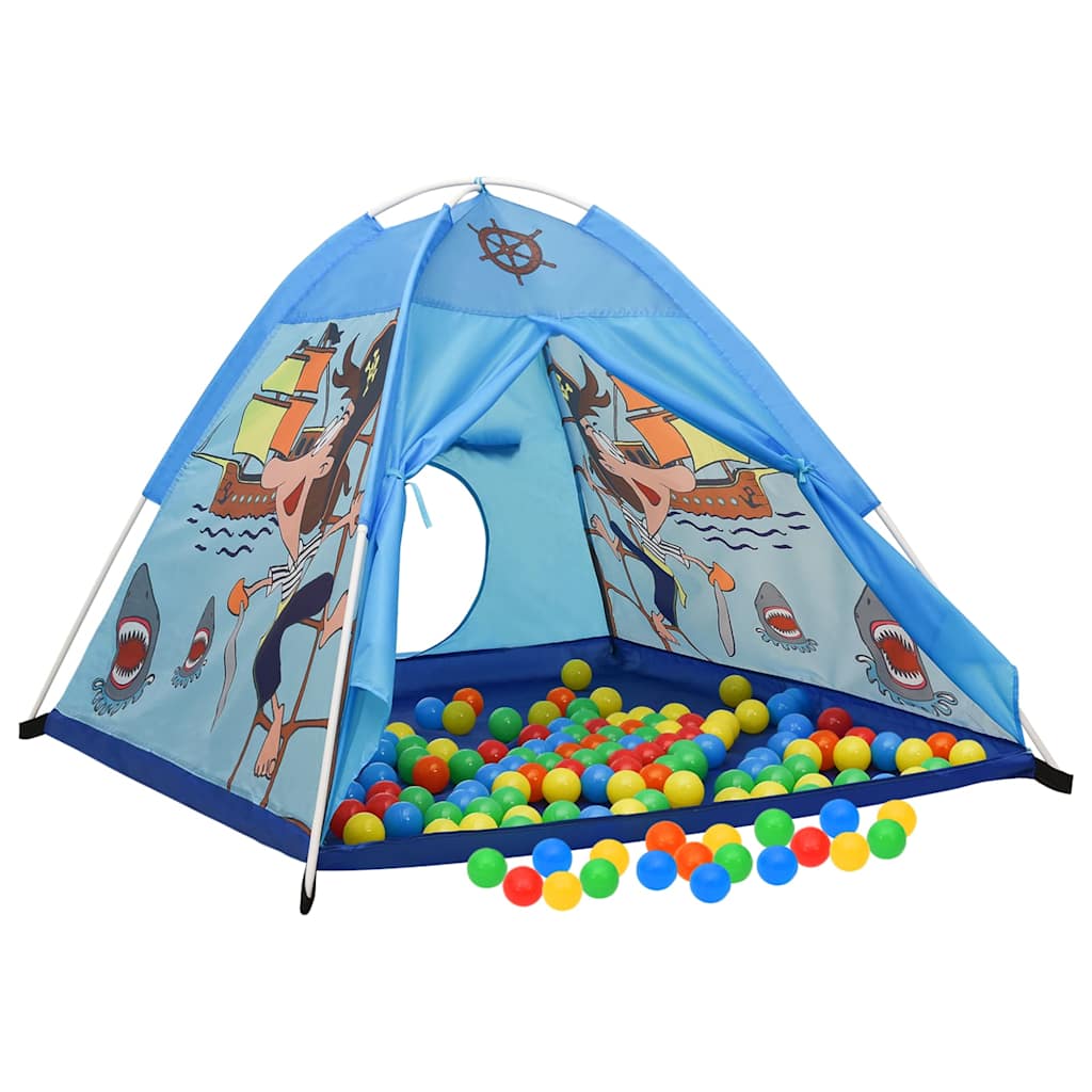 vidaXL Children Play Tent with 250 Balls Blue 120x120x90 cm 2