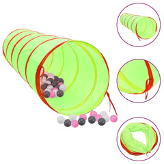 Children Play Tunnel with 250 Balls Green 175 cm Polyester Multicolour 2