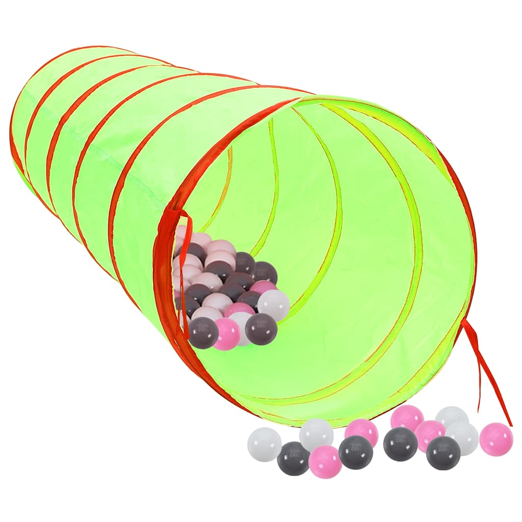 vidaXL Children Play Tunnel with 250 Balls Green 175 cm Polyester 2