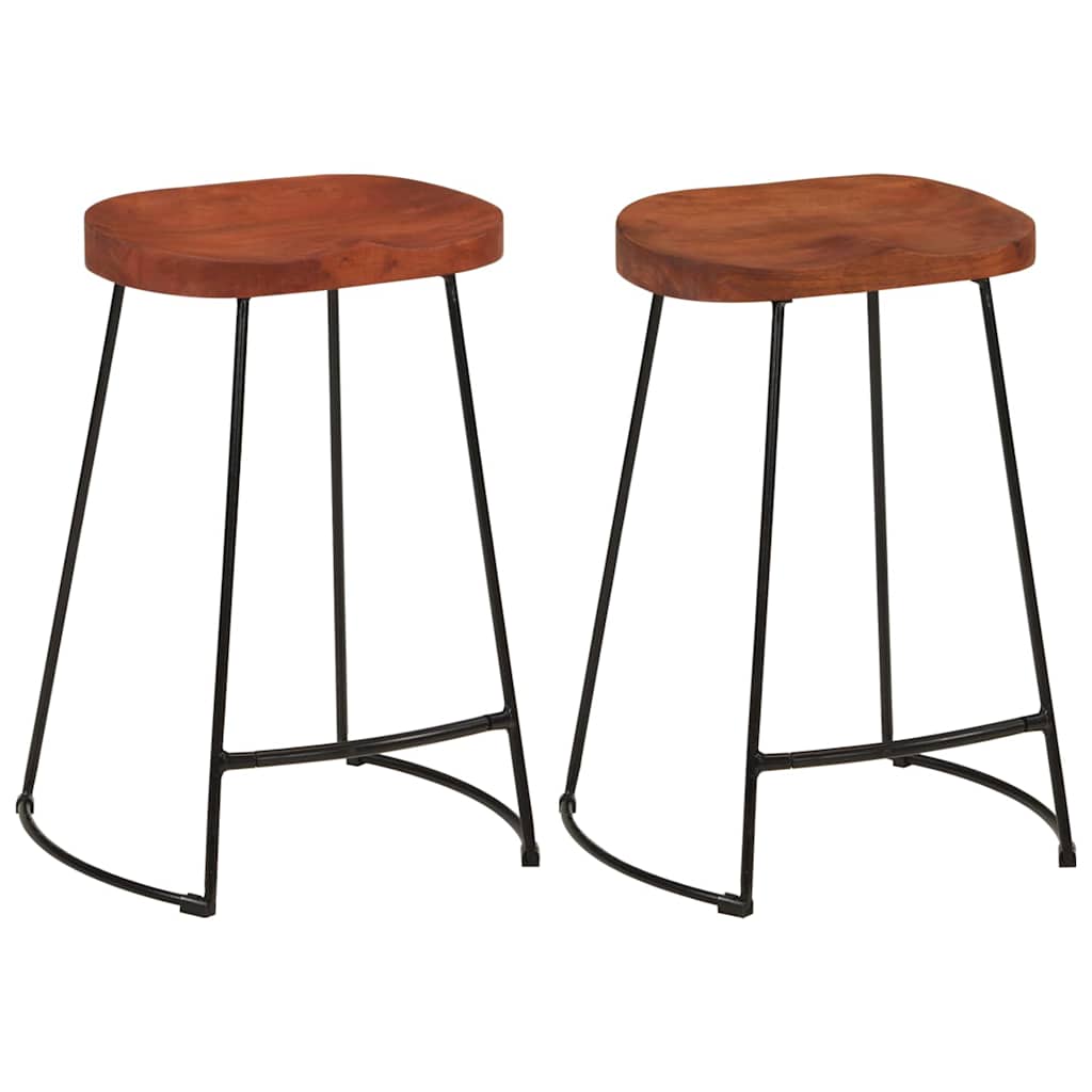 Gavin Bar Stools 2 pcs Solid Mango Wood Width 45 cm Brown 62 cm
