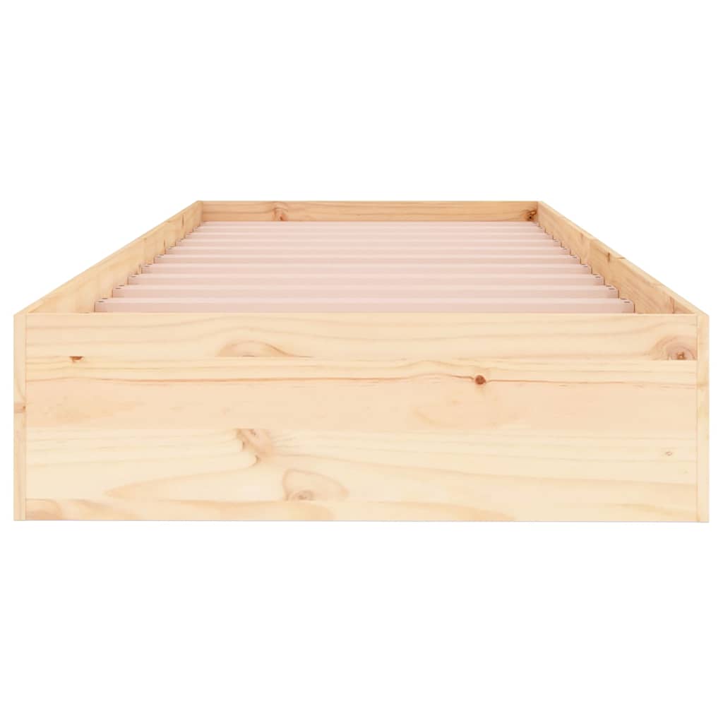 vidaXL Bed Frame | Natural Wood | Solid pine wood, Plywood | Small Single 4