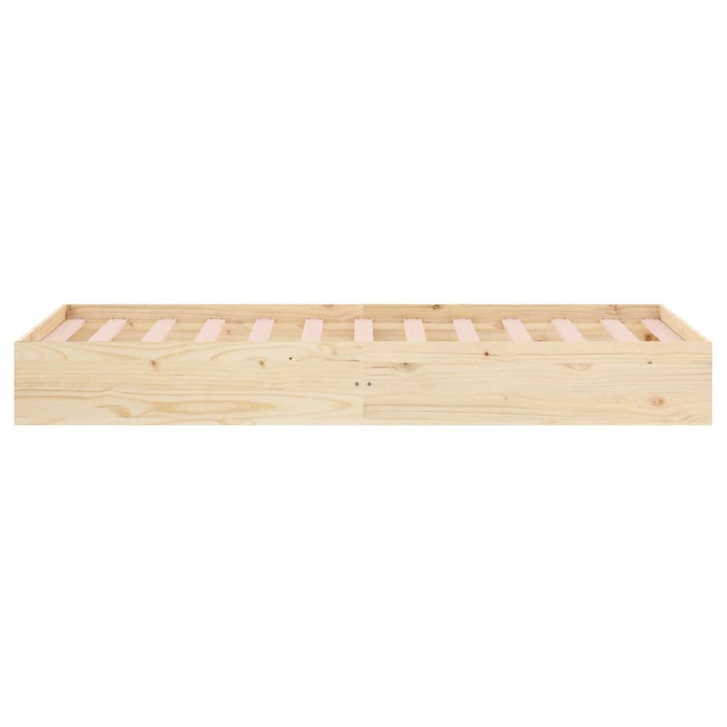 Bed Frame without Mattress Solid Wood Length 190 cm Natural 75 cm