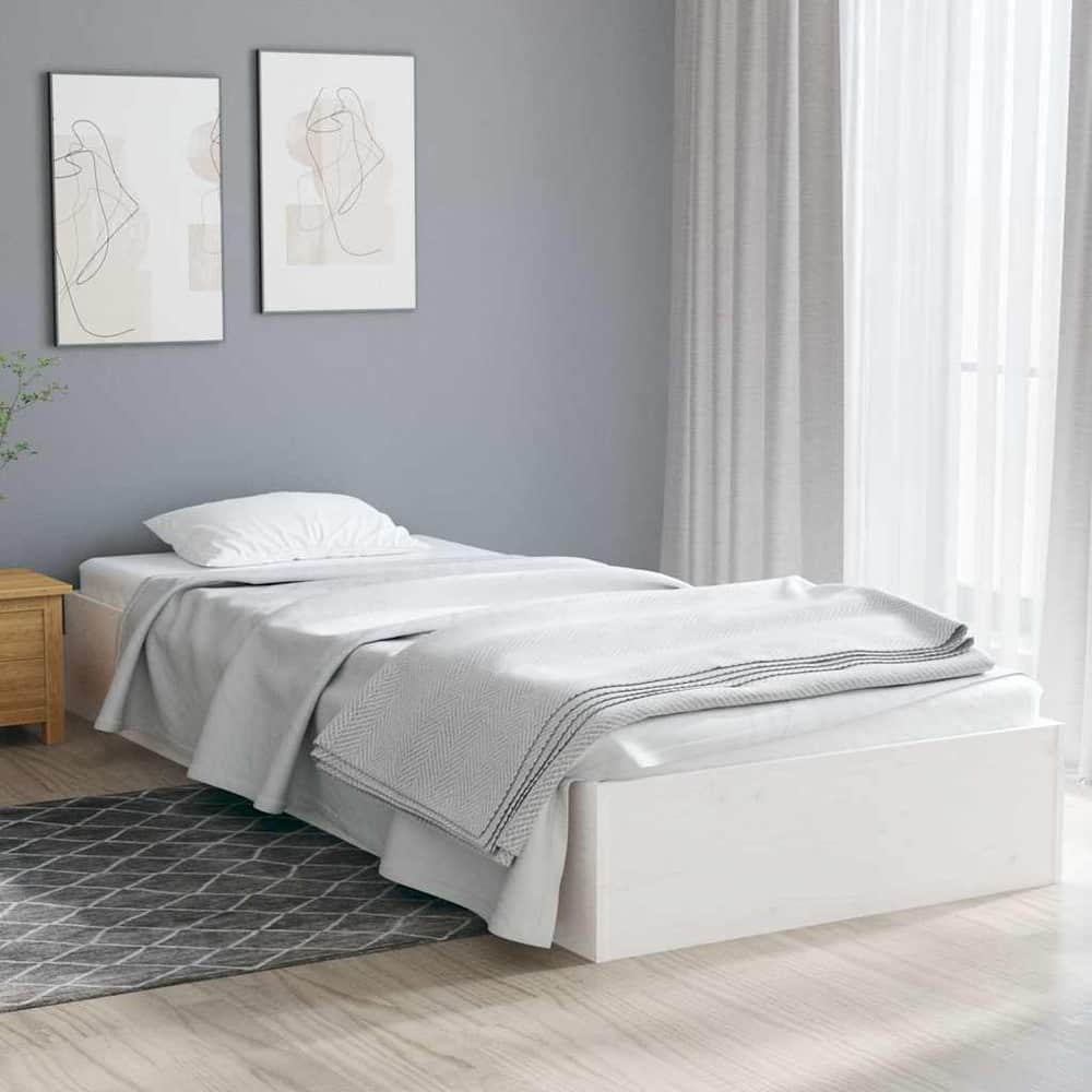 Bed Frame without Mattress Solid Wood Length 190 cm White 75 cm