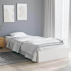 Bed Frame without Mattress Solid Wood Length 190 cm White 75 cm