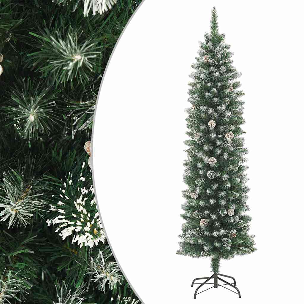 vidaXL Artificial Slim Christmas Tree with Stand 120 cm PVC 1