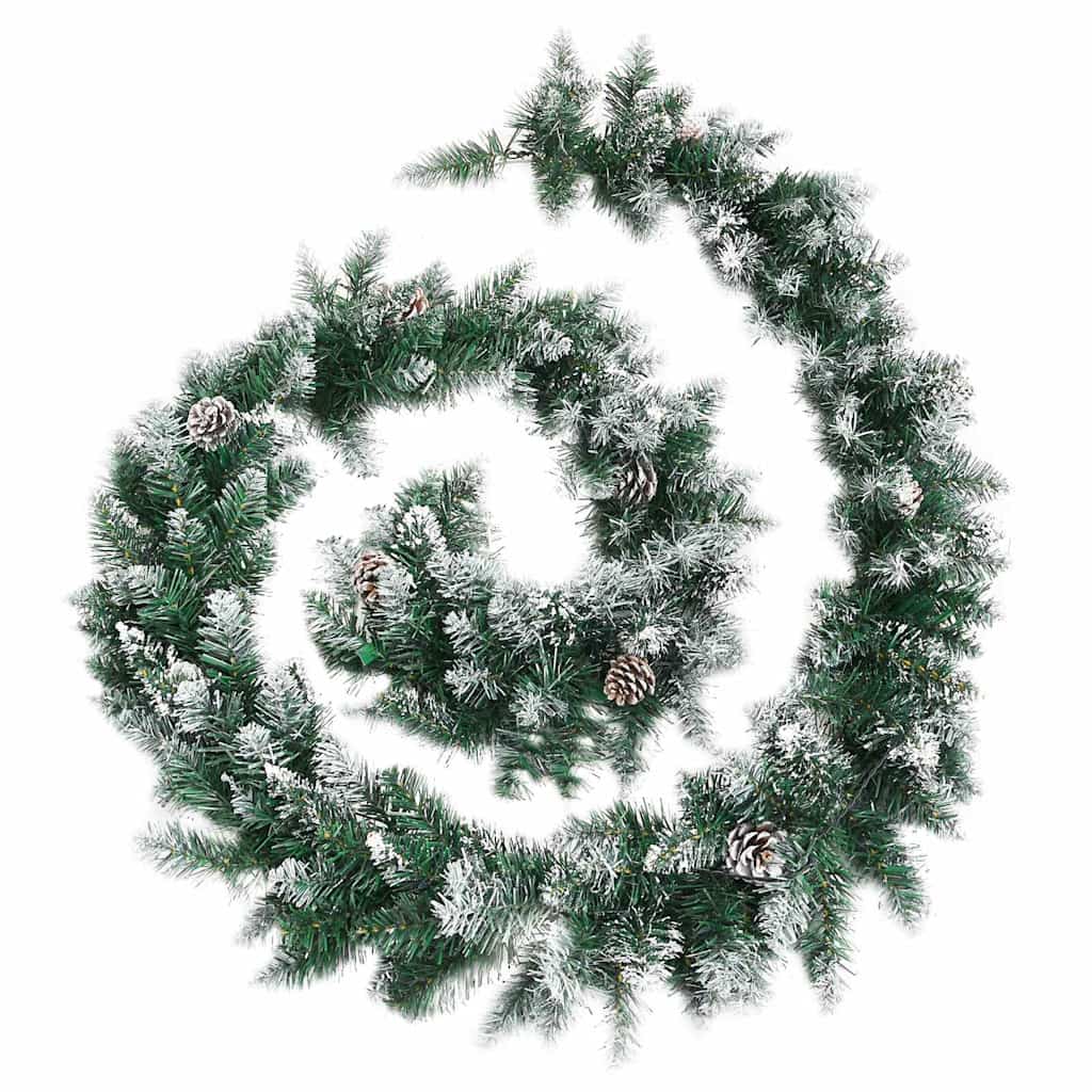 vidaXL Christmas Garland with LED Lights Green 5,2 m PVC 3