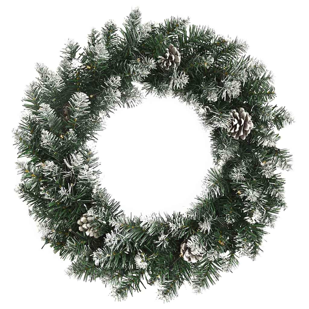 vidaXL Christmas Wreath with LED Lights Green 60 cm PVC 2