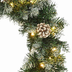 vidaXL Christmas Wreath with LED Lights Green 60 cm PVC 3