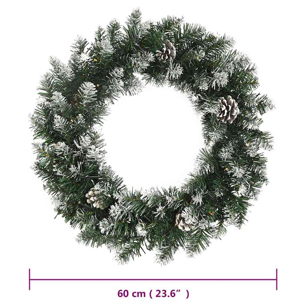 vidaXL Christmas Wreath with LED Lights Green 60 cm PVC 5